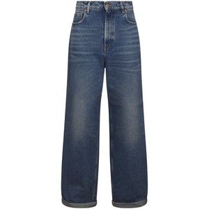 Golden Goose Relaxed Wide-Leg Denim Jeans In Medium Stone Wash - NWT